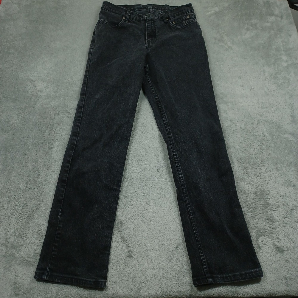 Harley Davidson Jeans Womens 8 Black Denim Straight Biker Motorcycle